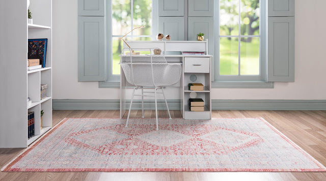 Red 2' 2 x 3' 1 Noble Rectangle Area Rug 100% Polyester Traditional Distressed Classic Contemporary Carpet for Home Decor for Sale at Rug Engine