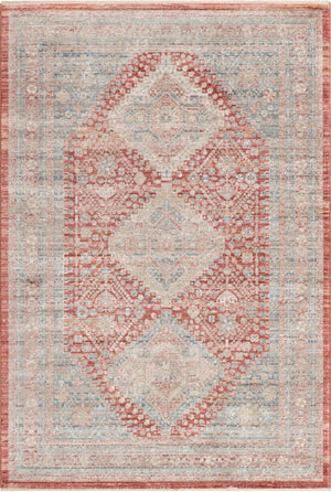 Red 5' 1 x 7' 10 Noble Rectangle Area Rug 100% Polyester Traditional Distressed Classic Contemporary Carpet for Home Decor for Sale at Rug Engine