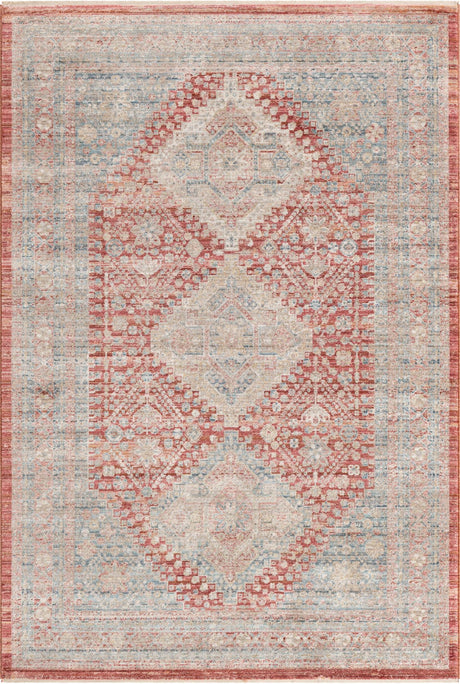Red 5' 1 x 7' 10 Noble Rectangle Area Rug 100% Polyester Traditional Distressed Classic Contemporary Carpet for Home Decor for Sale at Rug Engine