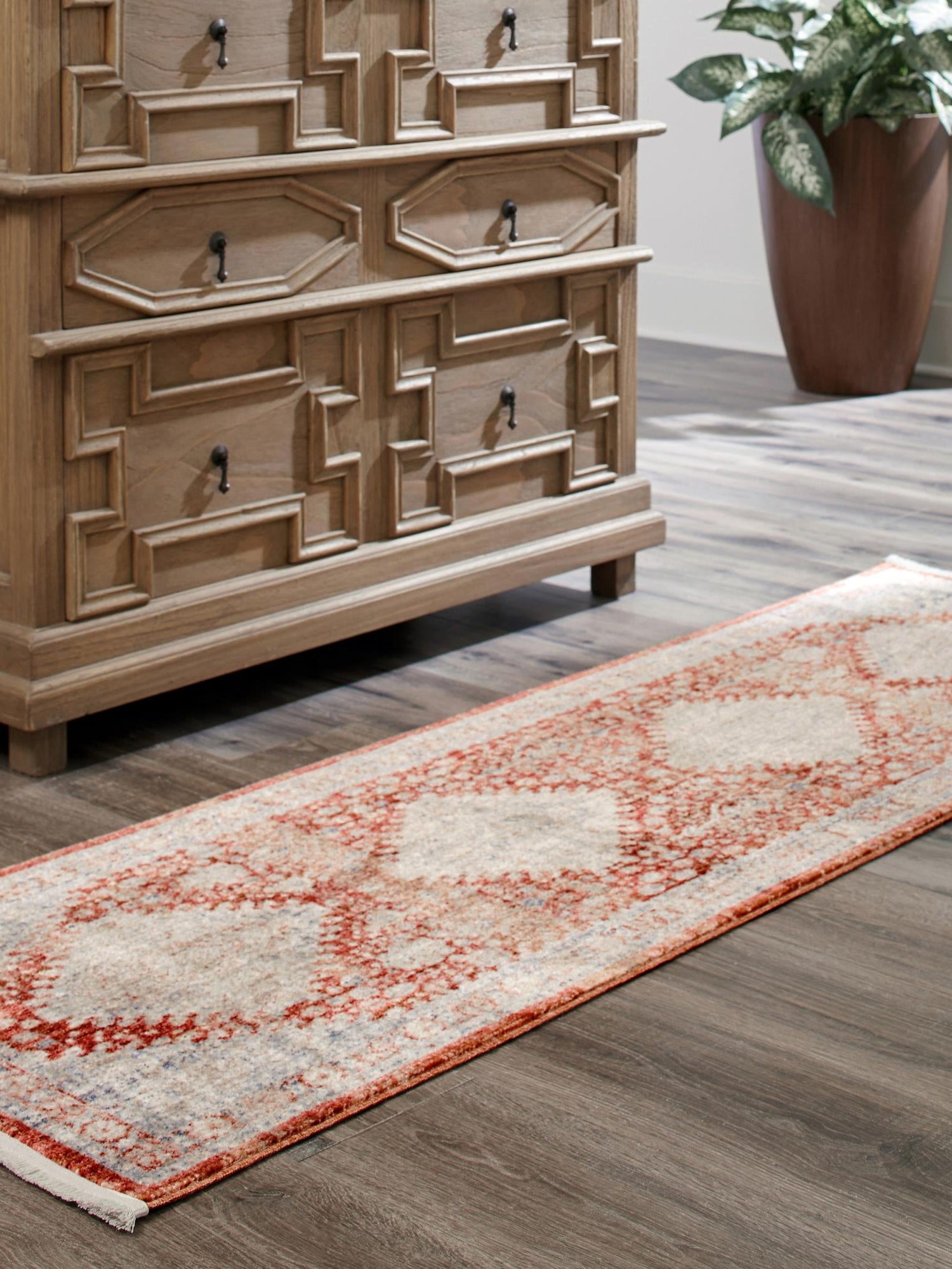 Red 2' 7 x 10' Noble Runner Area Rug 100% Polyester Traditional Distressed Classic Contemporary Carpet for Home Decor for Sale at Rug Engine