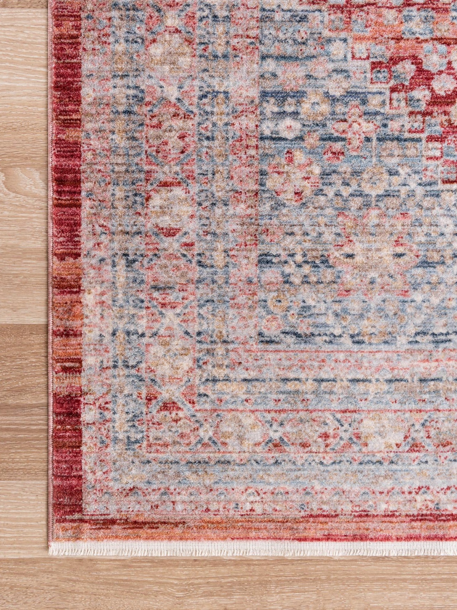 Red 2' 7 x 10' Noble Runner Area Rug 100% Polyester Traditional Distressed Classic Contemporary Carpet for Home Decor for Sale at Rug Engine