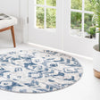 Blue 4' 1 x 4' 1 Caspian Round Area Rug 60% Polypropylene & 40% Polyester With Cotton Backing Modern Chic Carpet for Home Interior Design Decorating for Sale at Rug Engine