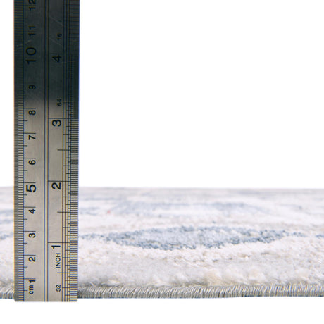 Blue 4' 1 x 4' 1 Caspian Round Area Rug 60% Polypropylene & 40% Polyester With Cotton Backing Modern Chic Carpet for Home Interior Design Decorating for Sale at Rug Engine