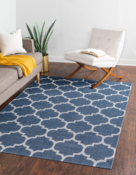Navy Blue 7' 5 x 10' Decatur Rectangle Area Rug 100% Cotton All Natural Sustainable Eco-Friendly Carpet for Dining Living Office Dorm Rooms for Sale at Rug Engine