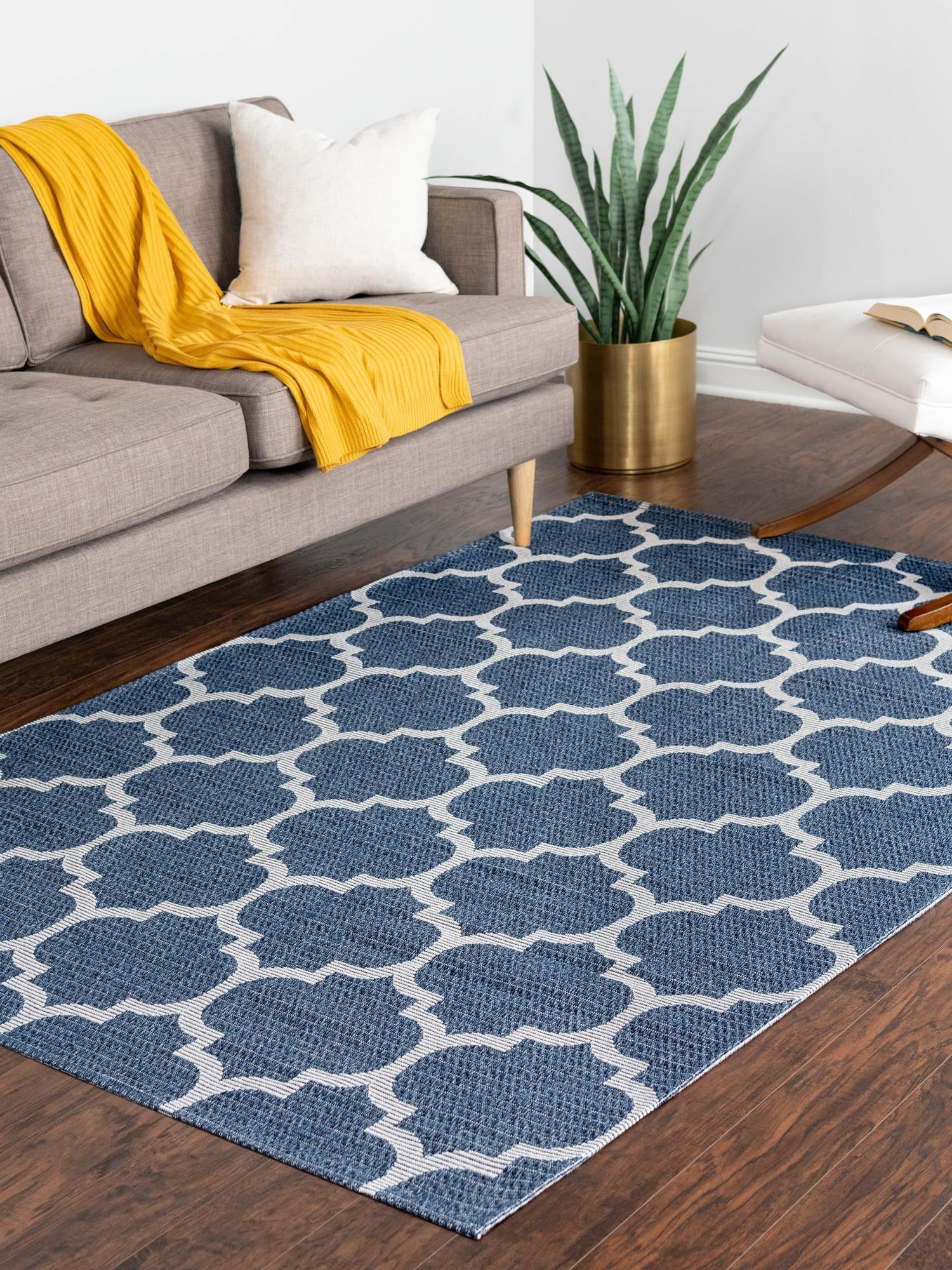 Navy Blue 7' 5 x 10' Decatur Rectangle Area Rug 100% Cotton All Natural Sustainable Eco-Friendly Carpet for Dining Living Office Dorm Rooms for Sale at Rug Engine