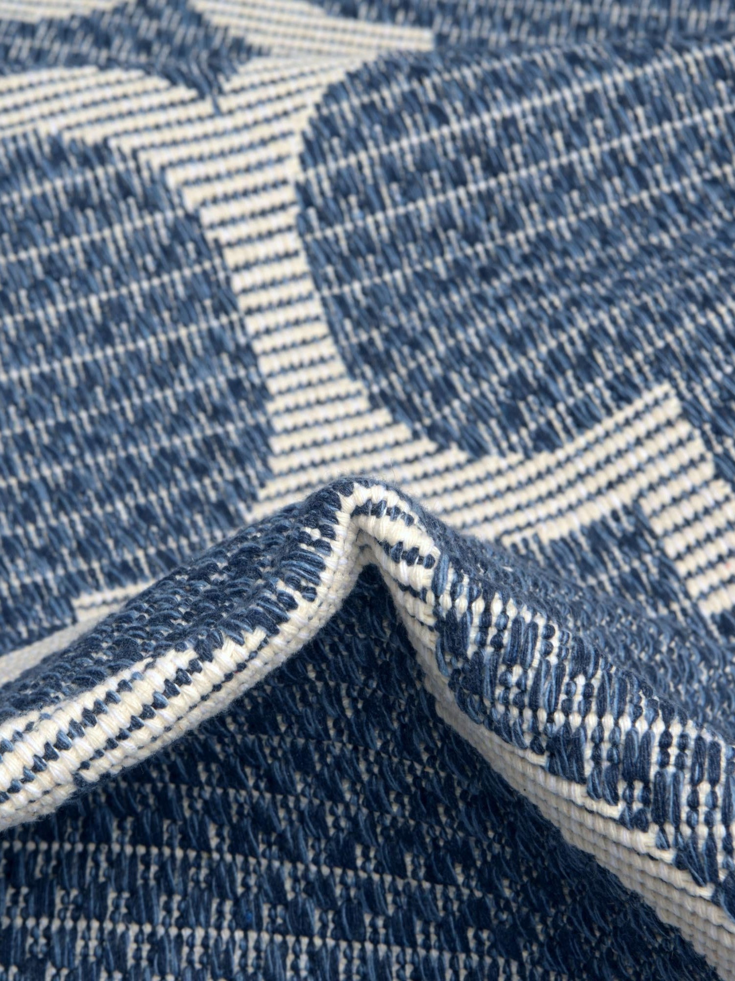 Navy Blue 4' 2 x 6' 1 Decatur Rectangle Area Rug 100% Cotton All Natural Sustainable Eco-Friendly Carpet for Dining Living Office Dorm Rooms for Sale at Rug Engine