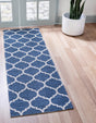 Navy Blue 2' x 6' 1 Decatur Runner Area Rug 100% Cotton All Natural Sustainable Eco-Friendly Carpet for Dining Living Office Dorm Rooms for Sale at Rug Engine