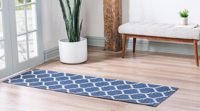 Navy Blue 2' x 6' 1 Decatur Runner Area Rug 100% Cotton All Natural Sustainable Eco-Friendly Carpet for Dining Living Office Dorm Rooms for Sale at Rug Engine