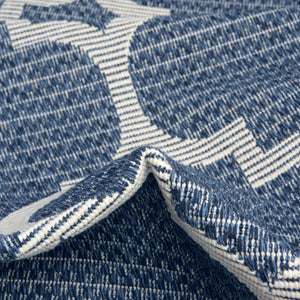 Navy Blue 2' x 7' 10 Decatur Runner Area Rug 100% Cotton All Natural Sustainable Eco-Friendly Carpet for Dining Living Office Dorm Rooms for Sale at Rug Engine