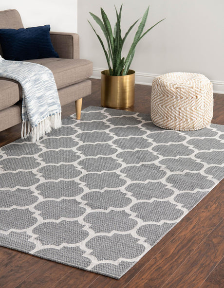 Dark Gray 6' 4 x 9' Decatur Rectangle Area Rug 100% Cotton All Natural Sustainable Eco-Friendly Carpet for Dining Living Office Dorm Rooms for Sale at Rug Engine