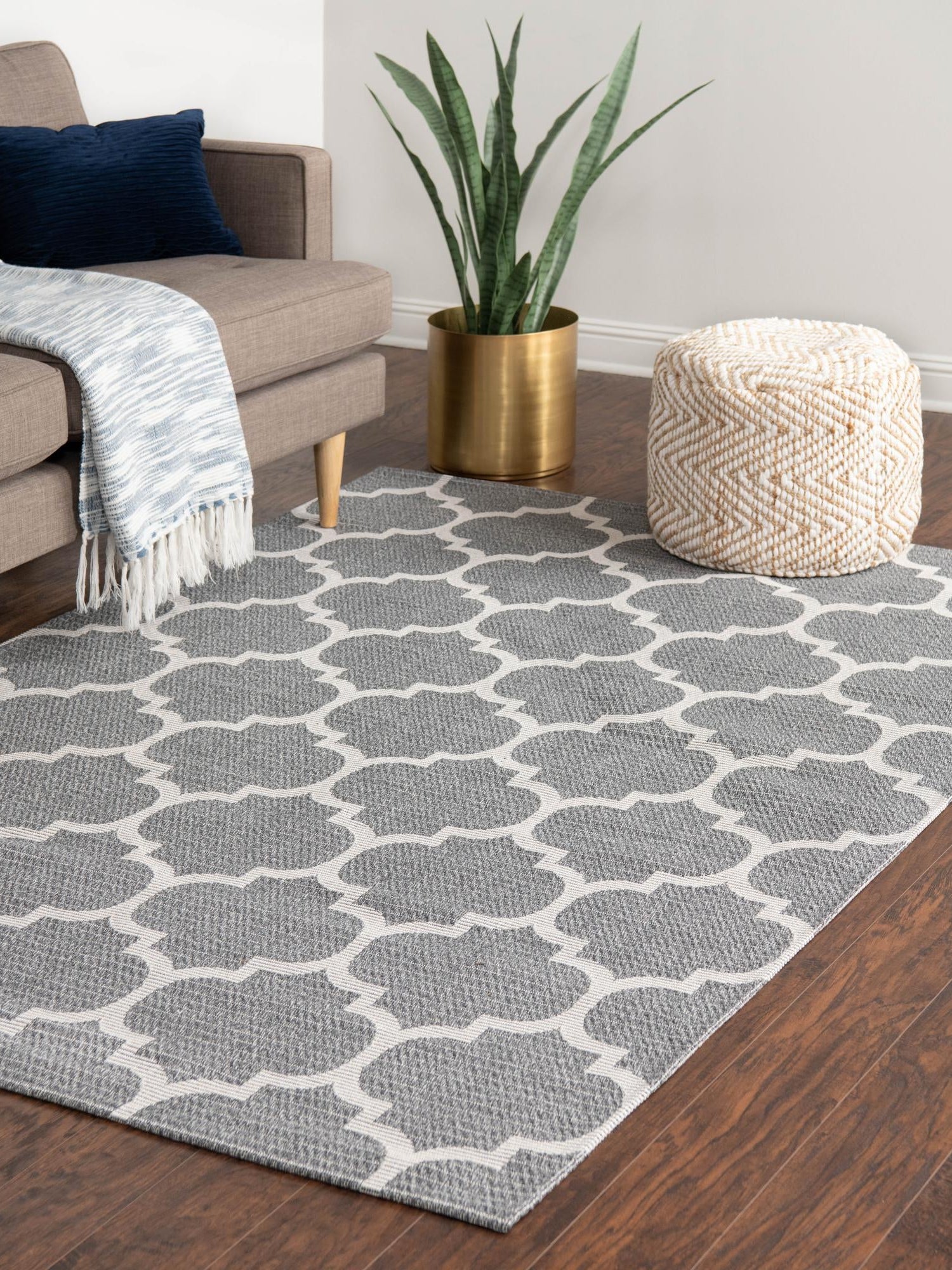 Dark Gray 4' 2 x 6' 1 Decatur Rectangle Area Rug 100% Cotton All Natural Sustainable Eco-Friendly Carpet for Dining Living Office Dorm Rooms for Sale at Rug Engine