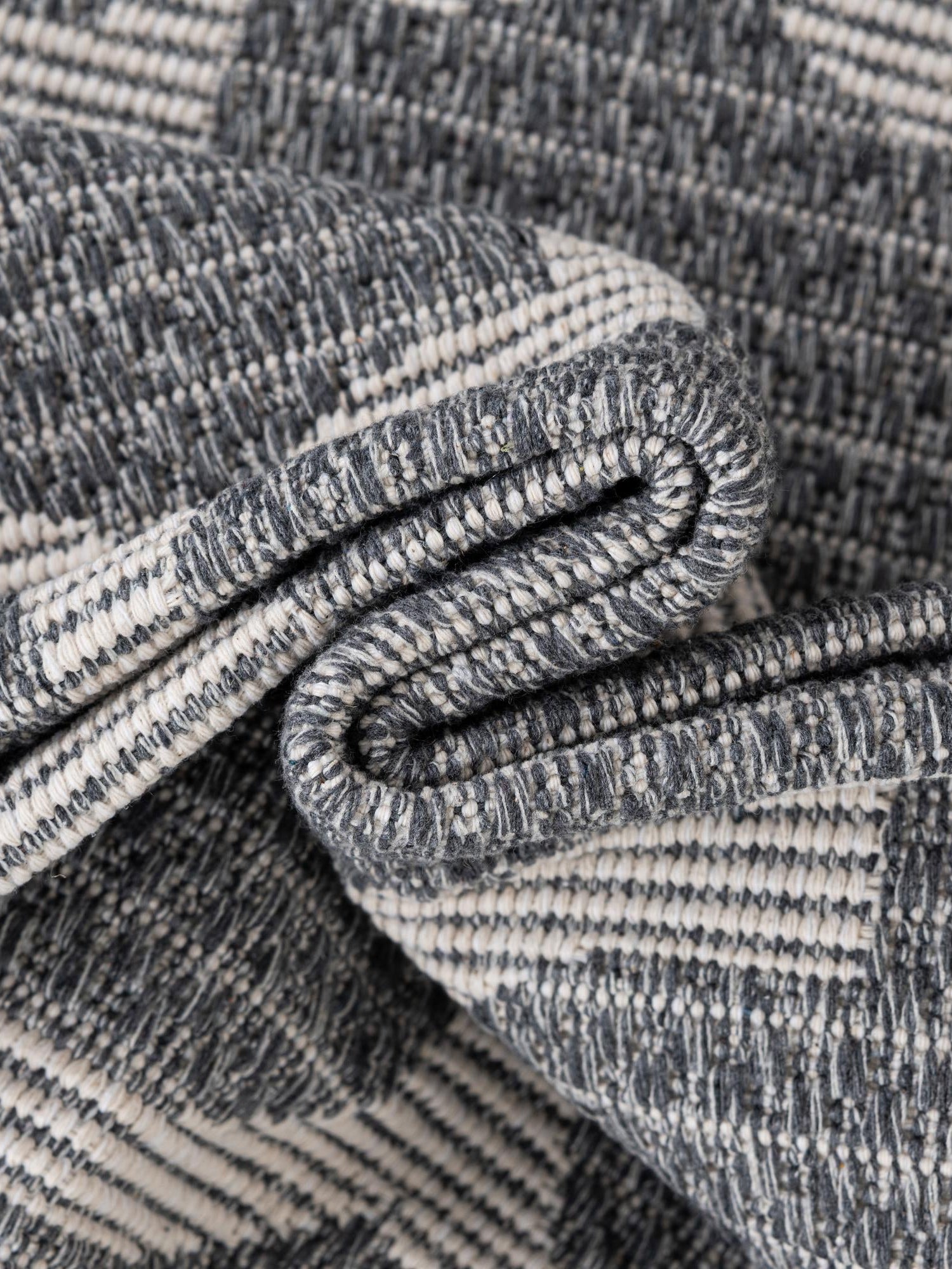 Dark Gray 5' x 7' 2 Decatur Rectangle Area Rug 100% Cotton All Natural Sustainable Eco-Friendly Carpet for Dining Living Office Dorm Rooms for Sale at Rug Engine