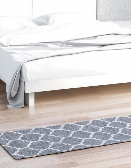 Dark Gray 2' x 6' Decatur Runner Area Rug 100% Cotton All Natural Sustainable Eco-Friendly Carpet for Dining Living Office Dorm Rooms for Sale at Rug Engine