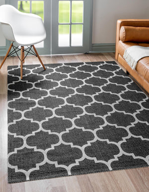 Black 5' x 7' 2 Decatur Rectangle Area Rug 100% Cotton All Natural Sustainable Eco-Friendly Carpet for Dining Living Office Dorm Rooms for Sale at Rug Engine