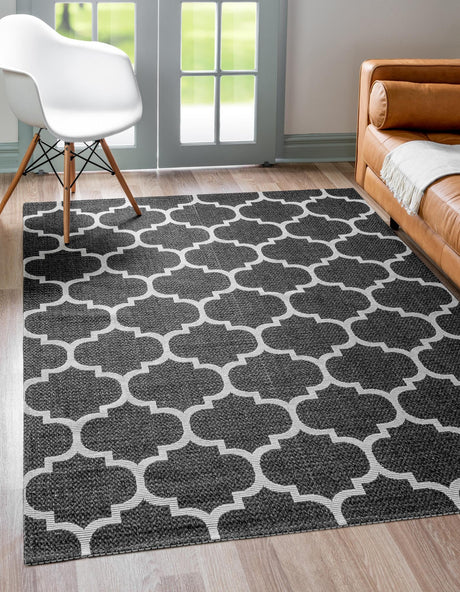 Black 5' x 7' 2 Decatur Rectangle Area Rug 100% Cotton All Natural Sustainable Eco-Friendly Carpet for Dining Living Office Dorm Rooms for Sale at Rug Engine