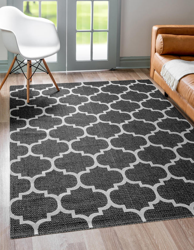 Black 5' x 7' 2 Decatur Rectangle Area Rug 100% Cotton All Natural Sustainable Eco-Friendly Carpet for Dining Living Office Dorm Rooms for Sale at Rug Engine