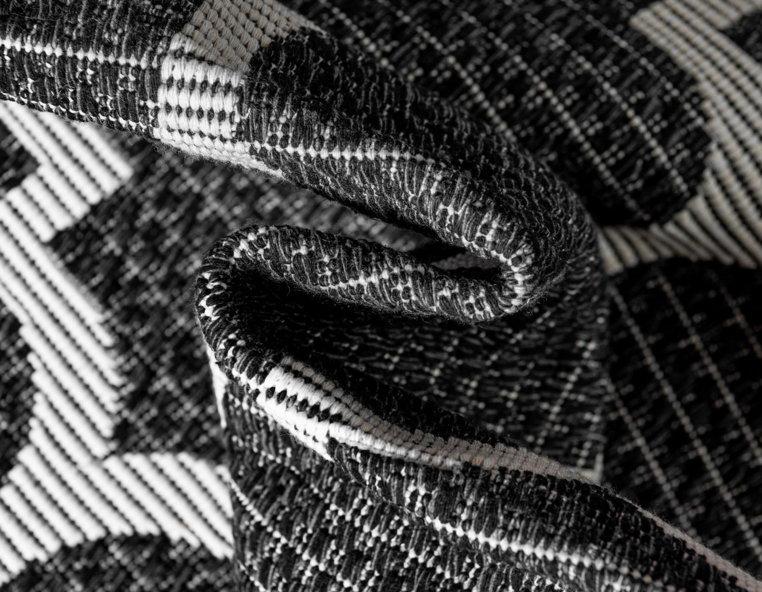 Black 5' x 7' 2 Decatur Rectangle Area Rug 100% Cotton All Natural Sustainable Eco-Friendly Carpet for Dining Living Office Dorm Rooms for Sale at Rug Engine