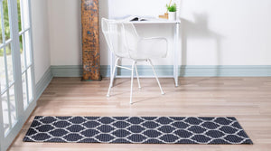 Black 2' x 8' Decatur Runner Area Rug 100% Cotton All Natural Sustainable Eco-Friendly Carpet for Dining Living Office Dorm Rooms for Sale at Rug Engine