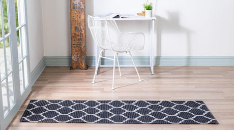 Black 2' x 8' Decatur Runner Area Rug 100% Cotton All Natural Sustainable Eco-Friendly Carpet for Dining Living Office Dorm Rooms for Sale at Rug Engine