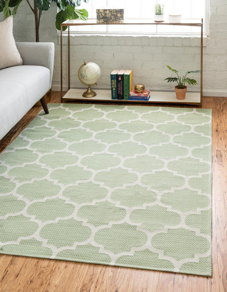 Green 5' x 7' 2 Decatur Rectangle Area Rug 100% Cotton All Natural Sustainable Eco-Friendly Carpet for Dining Living Office Dorm Rooms for Sale at Rug Engine