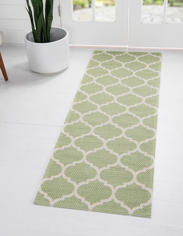 Green 2' x 6' Decatur Runner Area Rug 100% Cotton All Natural Sustainable Eco-Friendly Carpet for Dining Living Office Dorm Rooms for Sale at Rug Engine