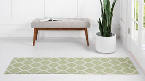 Green 2' x 6' Decatur Runner Area Rug 100% Cotton All Natural Sustainable Eco-Friendly Carpet for Dining Living Office Dorm Rooms for Sale at Rug Engine