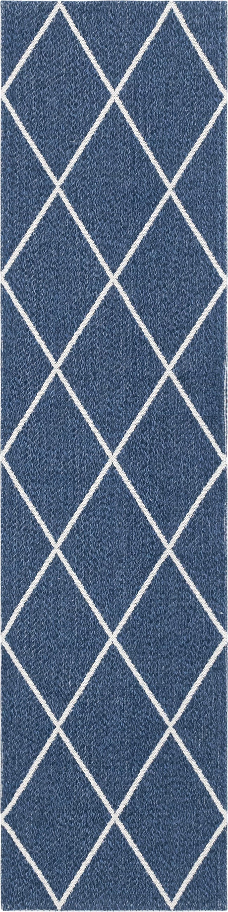 Navy Blue 2' x 7' 10 Decatur Runner Area Rug 100% Cotton All Natural Sustainable Eco-Friendly Carpet for Dining Living Office Dorm Rooms for Sale at Rug Engine
