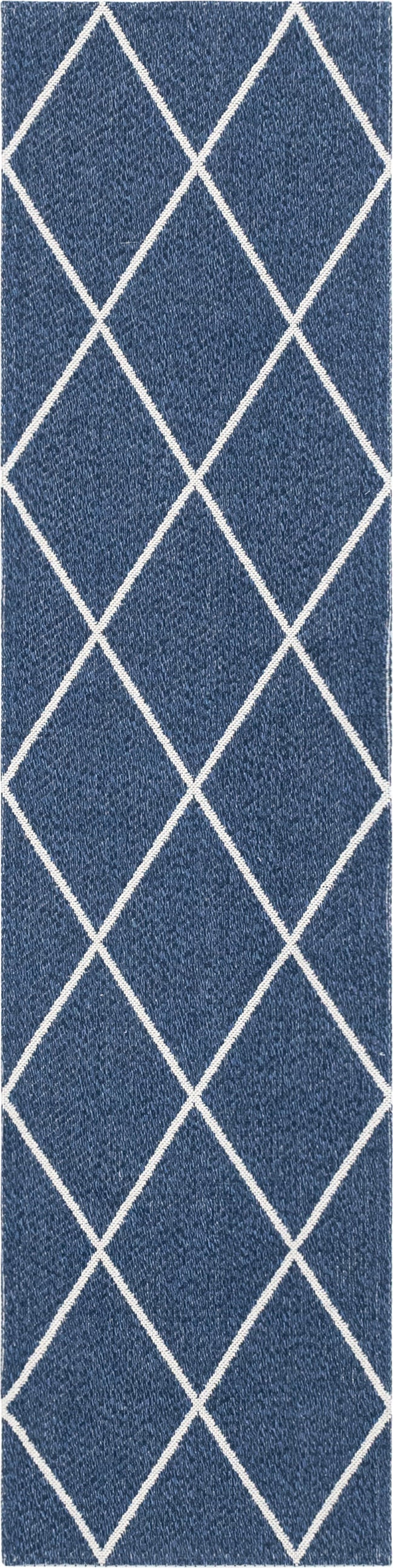Navy Blue 2' x 7' 10 Decatur Runner Area Rug 100% Cotton All Natural Sustainable Eco-Friendly Carpet for Dining Living Office Dorm Rooms for Sale at Rug Engine