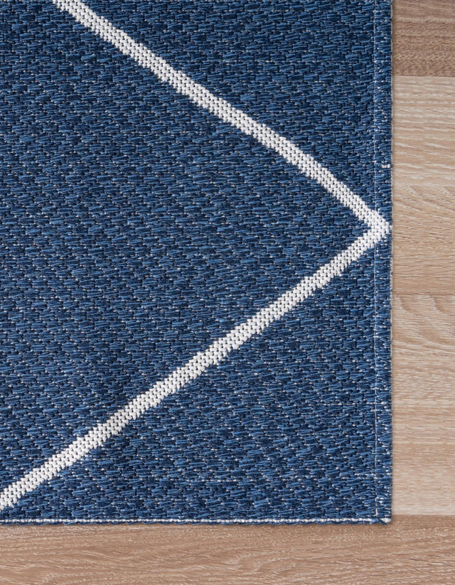 Navy Blue 2' x 7' 10 Decatur Runner Area Rug 100% Cotton All Natural Sustainable Eco-Friendly Carpet for Dining Living Office Dorm Rooms for Sale at Rug Engine
