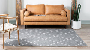 Dark Gray 5' x 7' 4 Decatur Rectangle Area Rug 100% Cotton All Natural Sustainable Eco-Friendly Carpet for Dining Living Office Dorm Rooms for Sale at Rug Engine