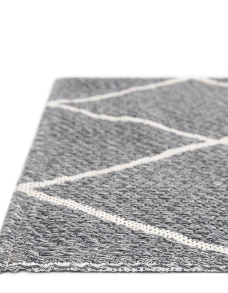 Dark Gray 4' 2 x 6' 1 Decatur Rectangle Area Rug 100% Cotton All Natural Sustainable Eco-Friendly Carpet for Dining Living Office Dorm Rooms for Sale at Rug Engine