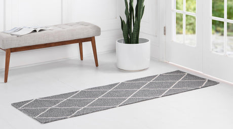 Dark Gray 2' x 7' 10 Decatur Runner Area Rug 100% Cotton All Natural Sustainable Eco-Friendly Carpet for Dining Living Office Dorm Rooms for Sale at Rug Engine