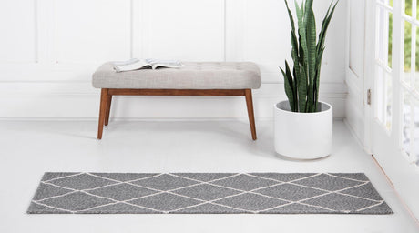 Dark Gray 2' x 7' 10 Decatur Runner Area Rug 100% Cotton All Natural Sustainable Eco-Friendly Carpet for Dining Living Office Dorm Rooms for Sale at Rug Engine