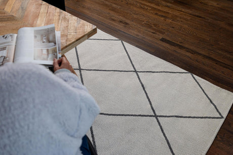 Ivory 2' 2 x 3' Decatur Rectangle Area Rug 100% Cotton All Natural Sustainable Eco-Friendly Carpet for Dining Living Office Dorm Rooms for Sale at Rug Engine