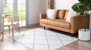 Ivory 7' 5 x 10' Decatur Rectangle Area Rug 100% Cotton All Natural Sustainable Eco-Friendly Carpet for Dining Living Office Dorm Rooms for Sale at Rug Engine