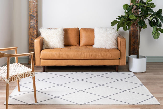 Ivory 7' 5 x 10' Decatur Rectangle Area Rug 100% Cotton All Natural Sustainable Eco-Friendly Carpet for Dining Living Office Dorm Rooms for Sale at Rug Engine