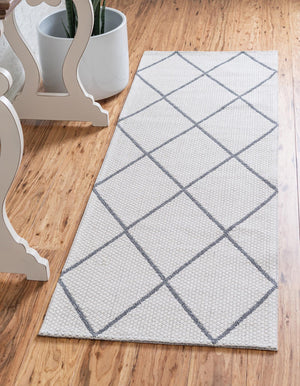 Ivory 2' x 7' 10 Decatur Runner Area Rug 100% Cotton All Natural Sustainable Eco-Friendly Carpet for Dining Living Office Dorm Rooms for Sale at Rug Engine