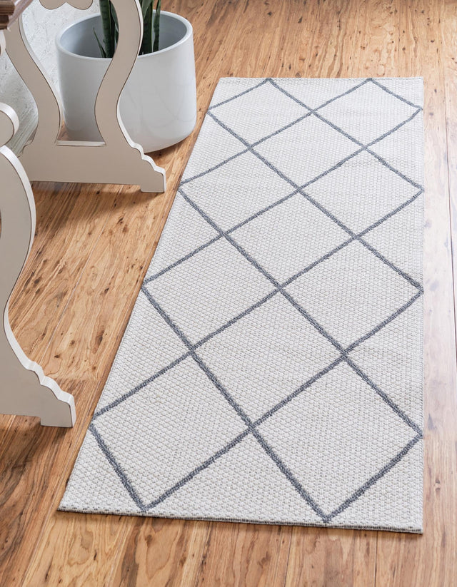 Ivory 2' x 6' Decatur Runner Area Rug 100% Cotton All Natural Sustainable Eco-Friendly Carpet for Dining Living Office Dorm Rooms for Sale at Rug Engine