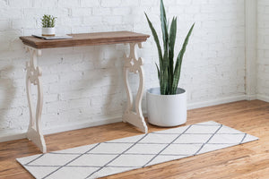 Ivory 2' x 6' Decatur Runner Area Rug 100% Cotton All Natural Sustainable Eco-Friendly Carpet for Dining Living Office Dorm Rooms for Sale at Rug Engine