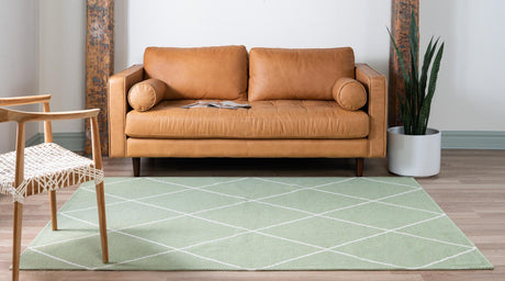 Green 8' 5 x 11' 4 Decatur Rectangle Area Rug 100% Cotton All Natural Sustainable Eco-Friendly Carpet for Dining Living Office Dorm Rooms for Sale at Rug Engine
