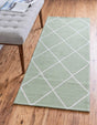 Green 2' x 7' 10 Decatur Runner Area Rug 100% Cotton All Natural Sustainable Eco-Friendly Carpet for Dining Living Office Dorm Rooms for Sale at Rug Engine