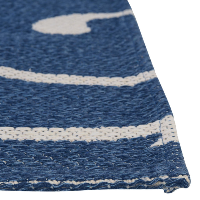 Navy Blue 4' 2 x 6' 1 Decatur Rectangle Area Rug 100% Cotton All Natural Sustainable Eco-Friendly Carpet for Dining Living Office Dorm Rooms for Sale at Rug Engine