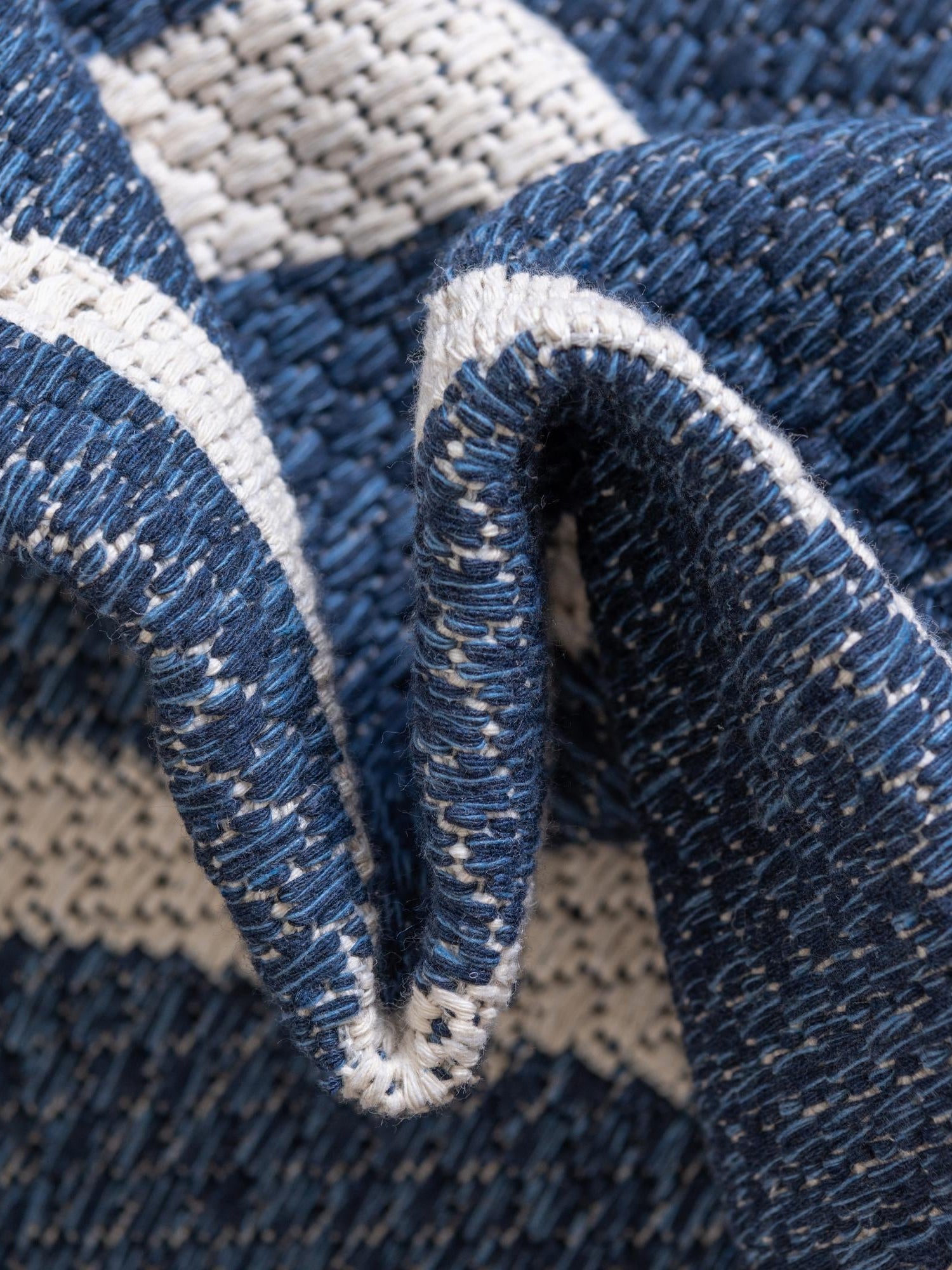 Navy Blue 4' 2 x 6' 1 Decatur Rectangle Area Rug 100% Cotton All Natural Sustainable Eco-Friendly Carpet for Dining Living Office Dorm Rooms for Sale at Rug Engine