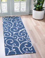 Navy Blue 2' x 6' Decatur Runner Area Rug 100% Cotton All Natural Sustainable Eco-Friendly Carpet for Dining Living Office Dorm Rooms for Sale at Rug Engine