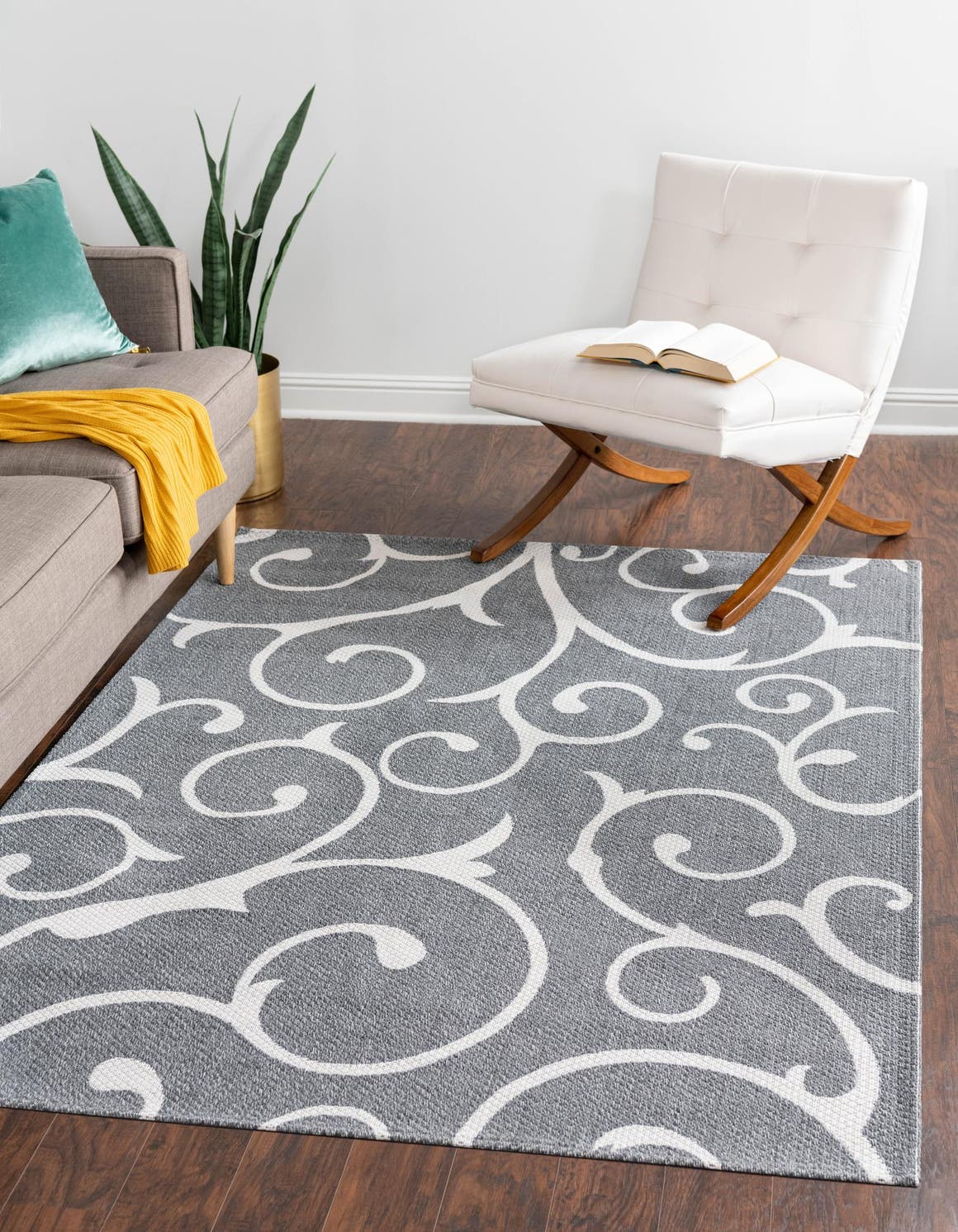 Dark Gray 6' 4 x 9' Decatur Rectangle Area Rug 100% Cotton All Natural Sustainable Eco-Friendly Carpet for Dining Living Office Dorm Rooms for Sale at Rug Engine