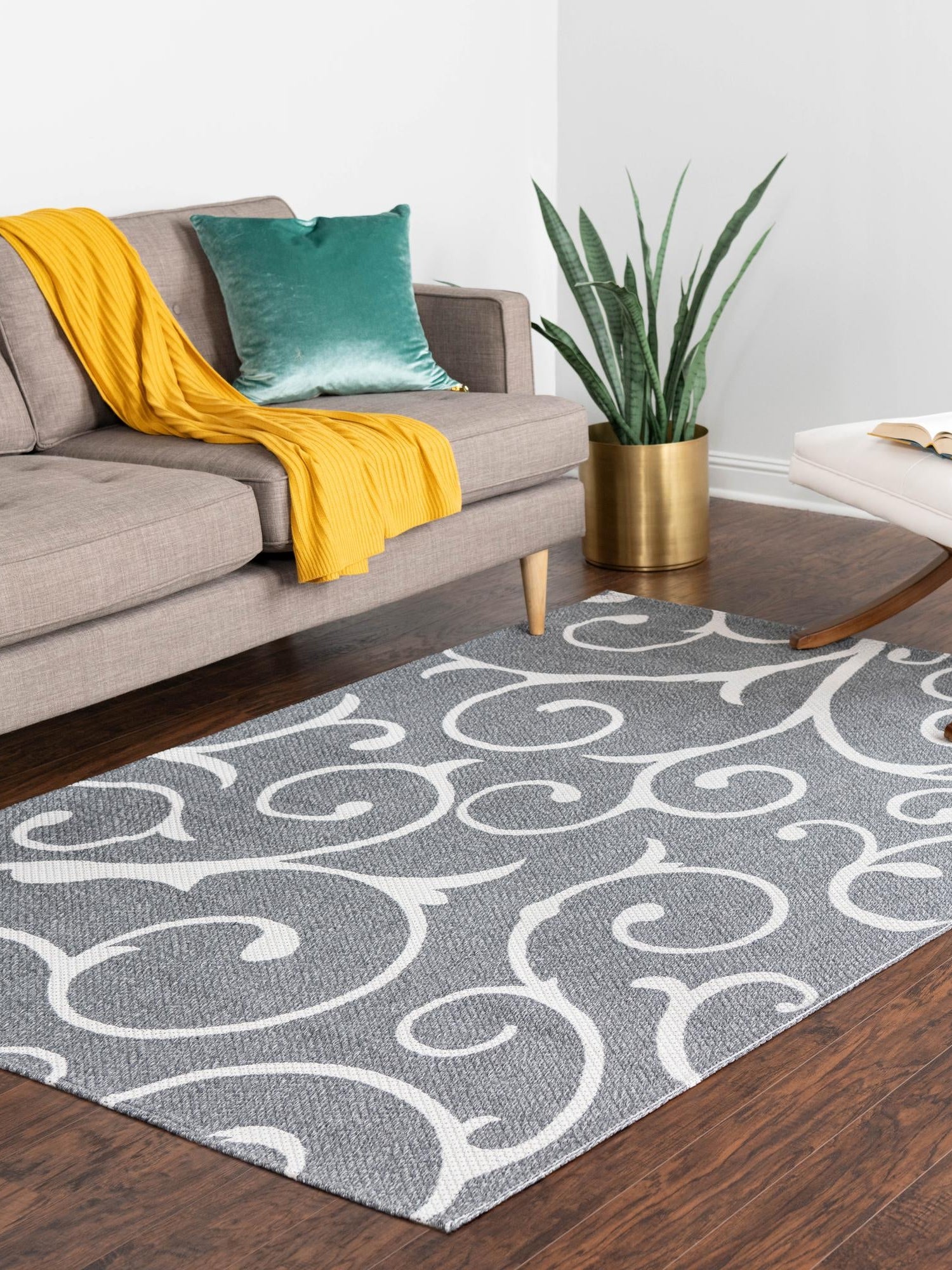 Dark Gray 2' 2 x 3' 1 Decatur Rectangle Area Rug 100% Cotton All Natural Sustainable Eco-Friendly Carpet for Dining Living Office Dorm Rooms for Sale at Rug Engine