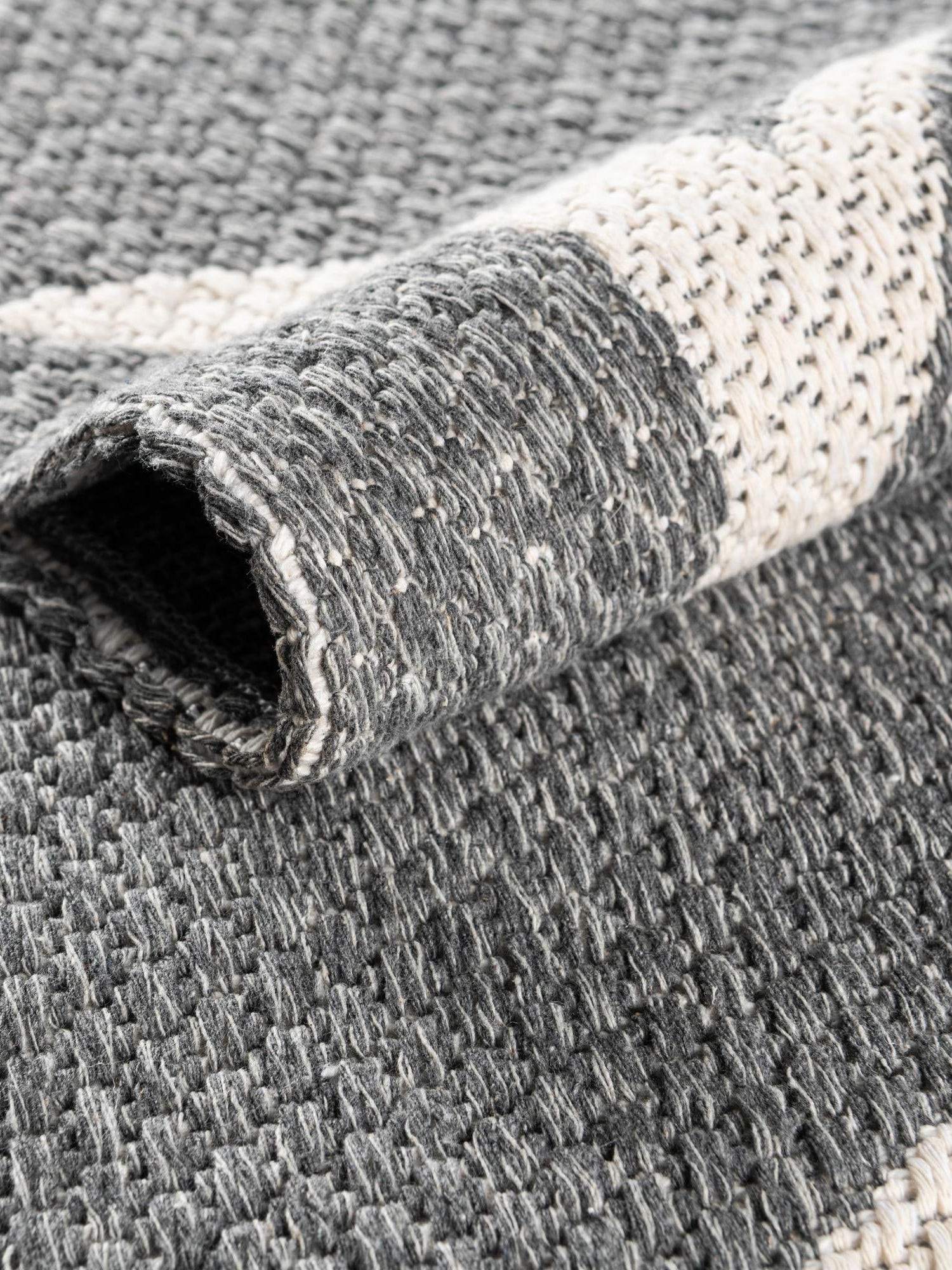 Dark Gray 6' 4 x 9' Decatur Rectangle Area Rug 100% Cotton All Natural Sustainable Eco-Friendly Carpet for Dining Living Office Dorm Rooms for Sale at Rug Engine