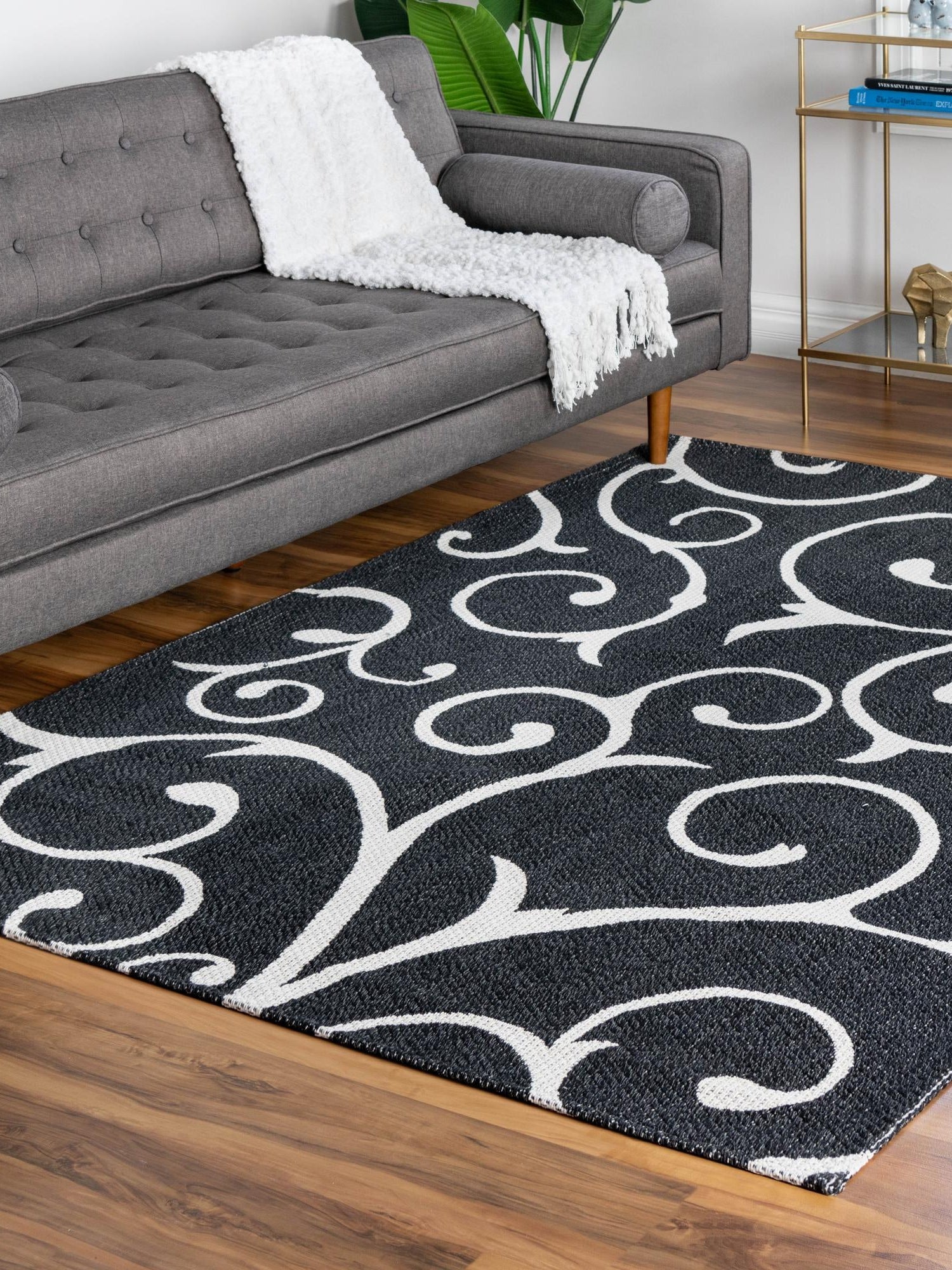 Black 2' 2 x 3' 1 Decatur Rectangle Area Rug 100% Cotton All Natural Sustainable Eco-Friendly Carpet for Dining Living Office Dorm Rooms for Sale at Rug Engine