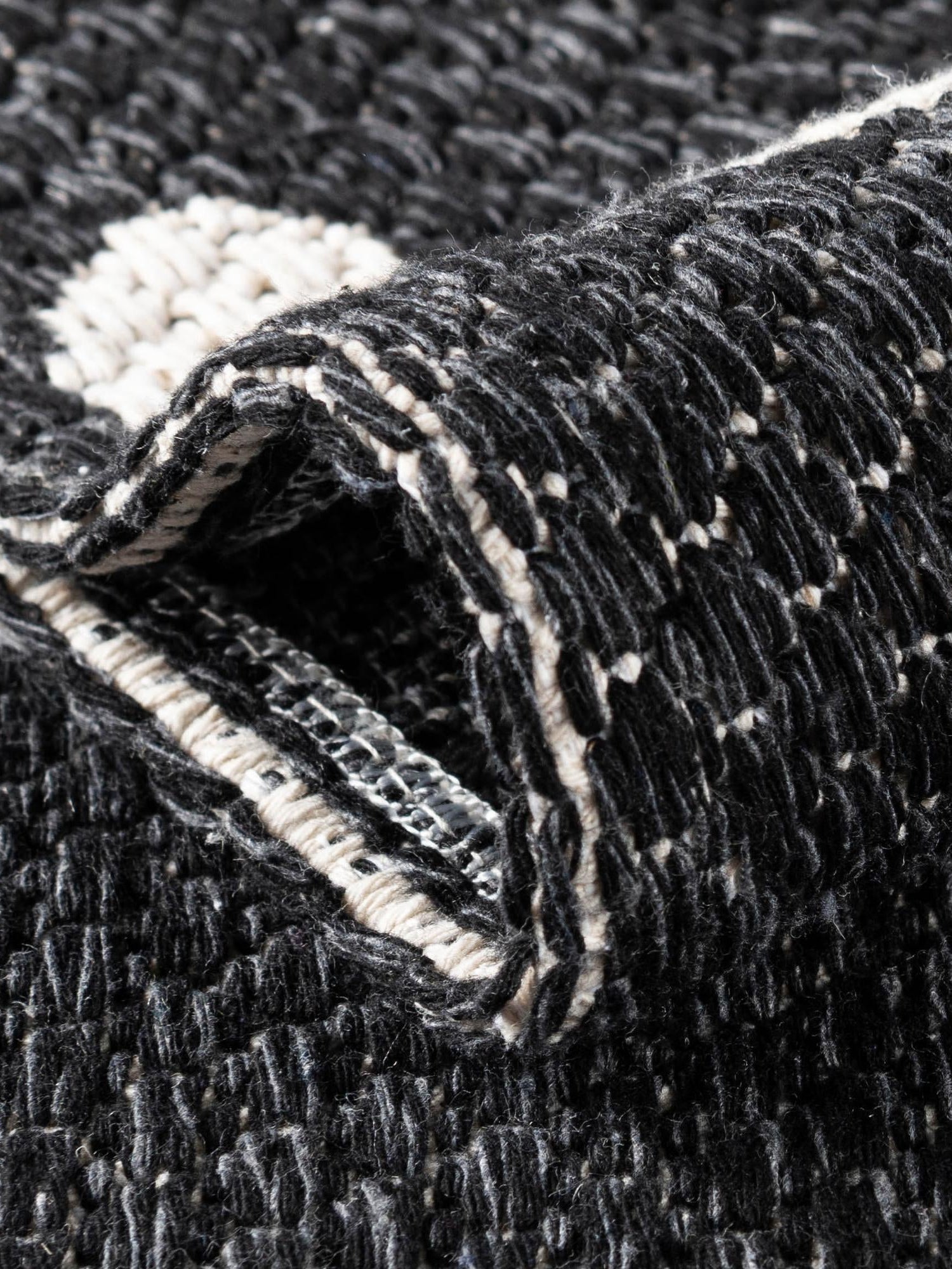 Black 4' 2 x 6' Decatur Rectangle Area Rug 100% Cotton All Natural Sustainable Eco-Friendly Carpet for Dining Living Office Dorm Rooms for Sale at Rug Engine