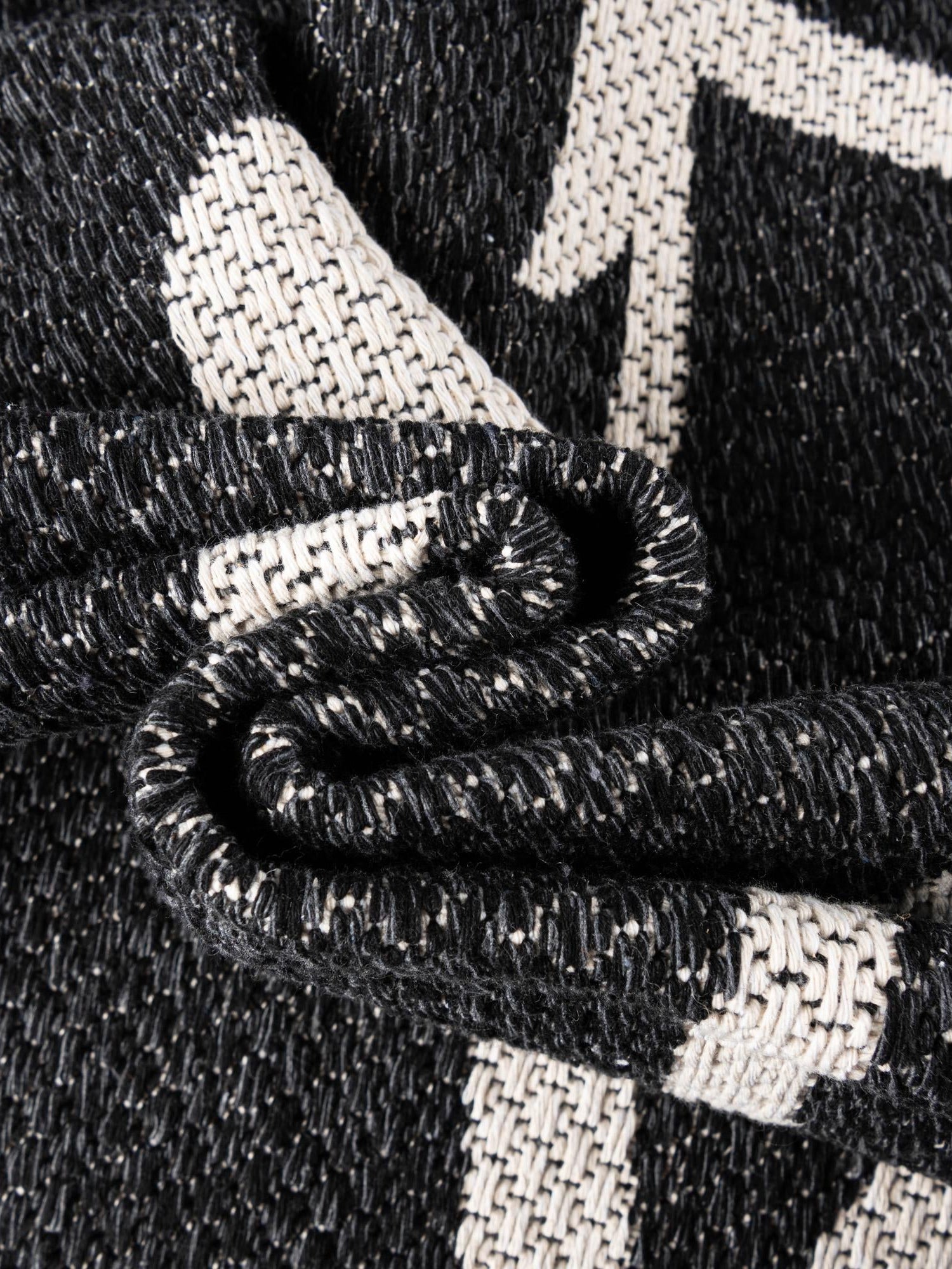 Black 4' 2 x 6' Decatur Rectangle Area Rug 100% Cotton All Natural Sustainable Eco-Friendly Carpet for Dining Living Office Dorm Rooms for Sale at Rug Engine